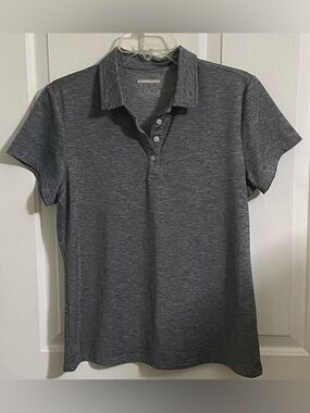 NEW WOMENS SHORT SLEEVE POLO SHIRT GRAY